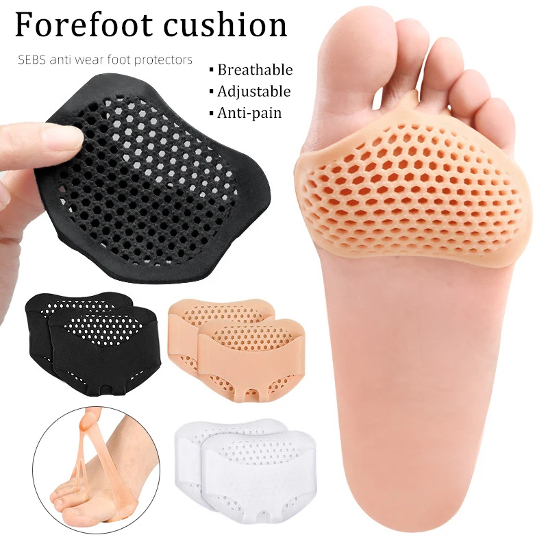 Silicone Forefoot Pads Women Heels Insoles Foot Honeycomb Soft Gel Shoe Pad Pain Relief Inserts Foot Blister Toes Care Cushions