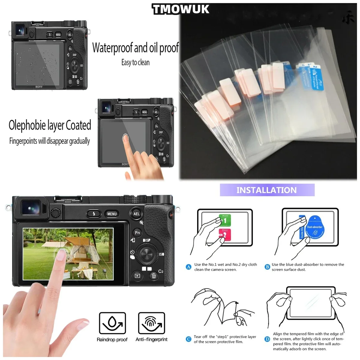High Clarity Screen Film Protection For Sony Alpha A6600 A6000 A6100 A6300 A6400 A5000 NEX-Series