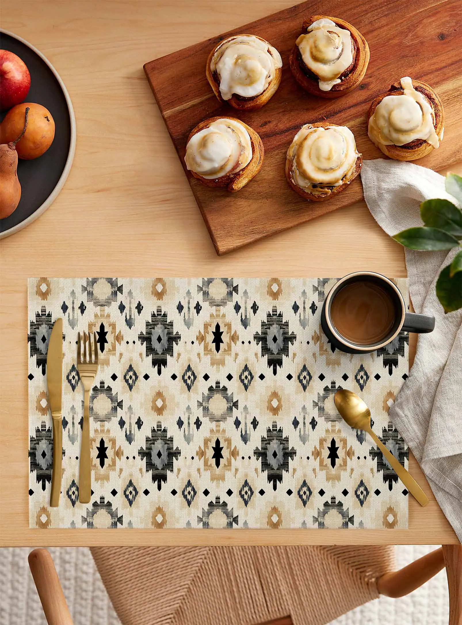 Ethnic Tribal Geometric Abstract Table Mat Wedding Holiday Party Dining Table Placemat Kitchen Accessories Table Napkin