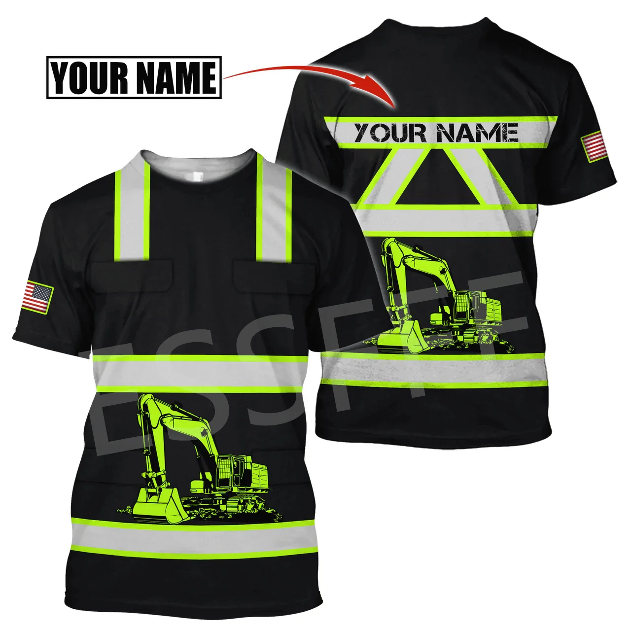 

Tessffel Cosplay Crane Heavy Equipment Operator Worker Customize Name Summer Casual T-Shirts Unisex Top O-Neck Short Sleeves A2