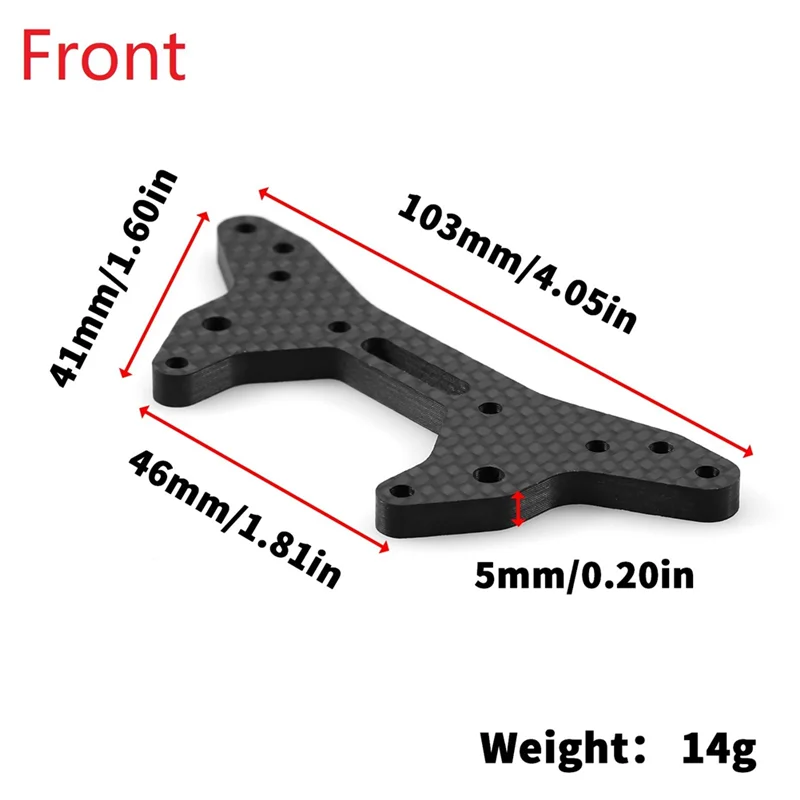 Przednia wieża amortyzatora z włókna węglowego dla ARRMA 1/7 Infraction Limitless 6S RC Car Upgrade Parts Akcesoria