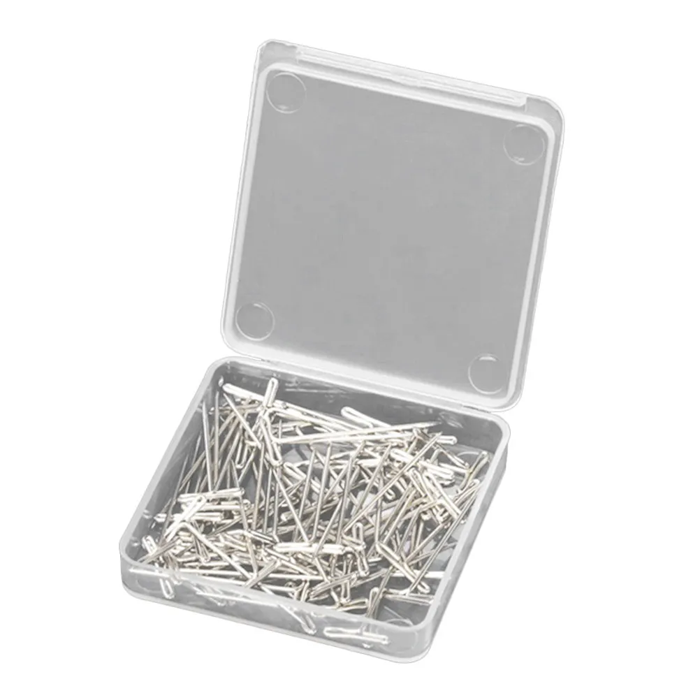 50Pcs Stainless Steel T-Pins 27mm Durable Plastic Box Secure Styling Seamstresses Jewelry Display Crafts