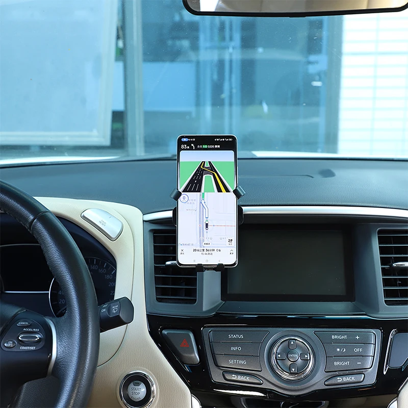 

For Nissan Pathfinder 13-18 ABS Black Car Central Control Air Outlet Mobile Phone Holder GPS Navigation Bracket Car Accessories