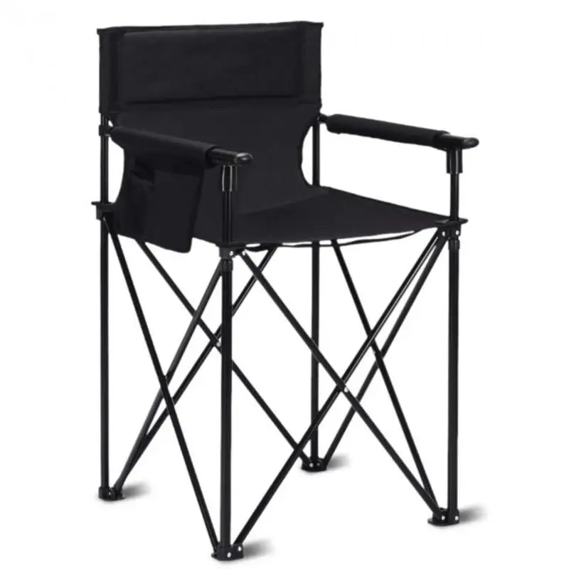 Single Folding Camping Chair Standard Size Camping Chair Picnic Chair Detachable Armrests Foldable For Camping Picnic Fishing Beach Patio Black
