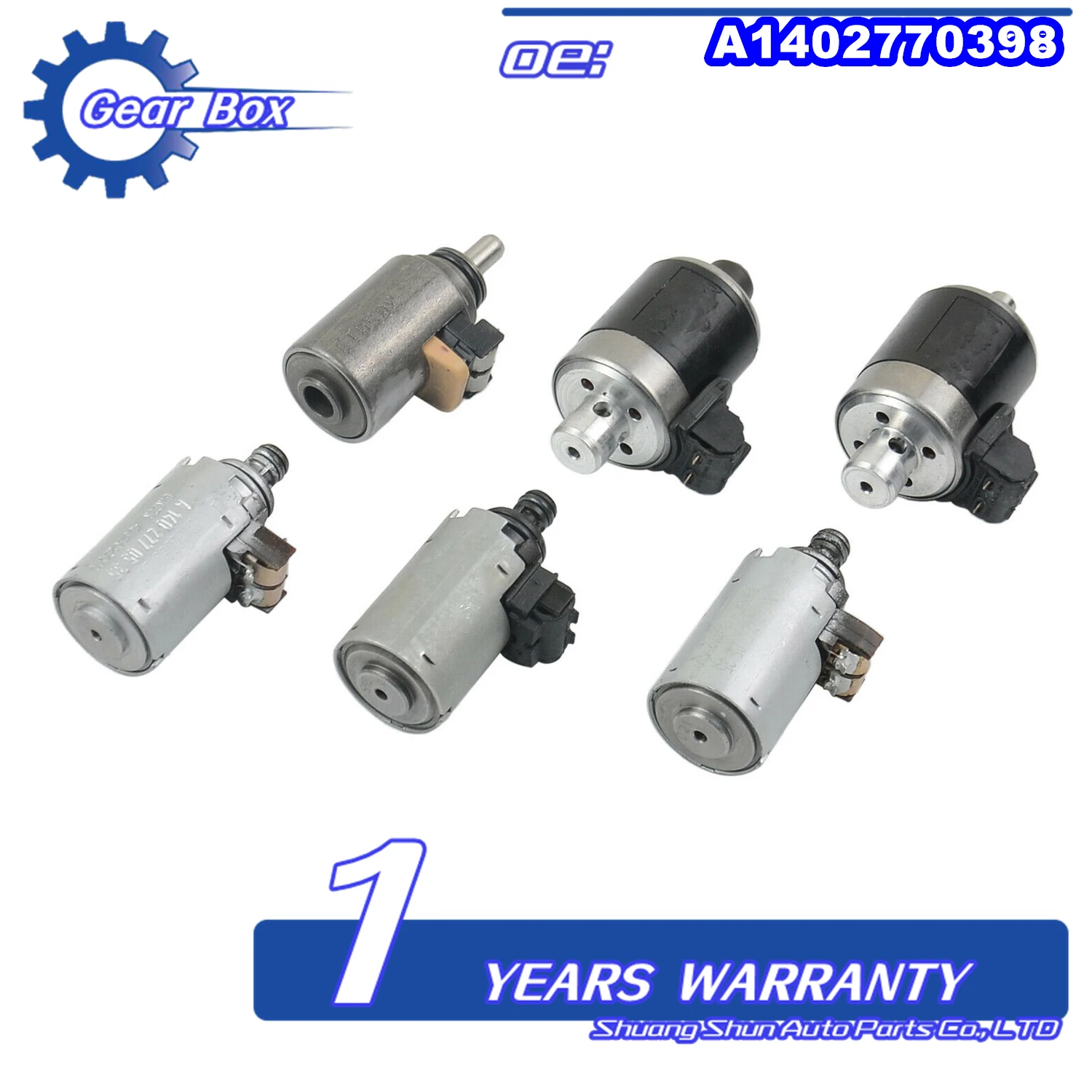 722.6 5-Speed Automatic Transmission Solenoid Set 6 Pcs for 1994-05 Mercedes Benz C E S ML CL Transmission A1402770398