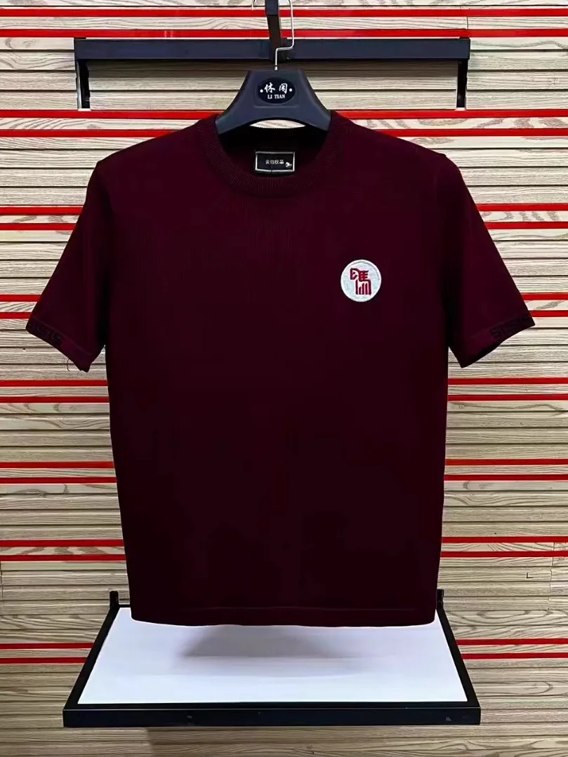 

Высококачественный мужской трикотажный свитер-футболка с круглым вырезом, повседневный, приталенный, с защитой от...