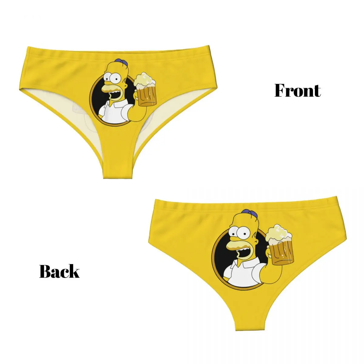 Biancheria intima elasticizzata traspirante da donna con mutandine brevi personalizzate S-Simpsones The Simpsons Homer