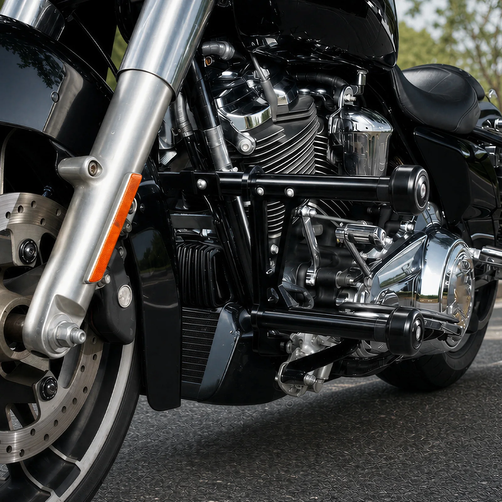 Motorrad-Motorschutz/Satteltaschen-Sturzbügel für Harley Road King Special 2017-2025, Road King 2014-2022, Road King Classic 14-2020 – Detail 1