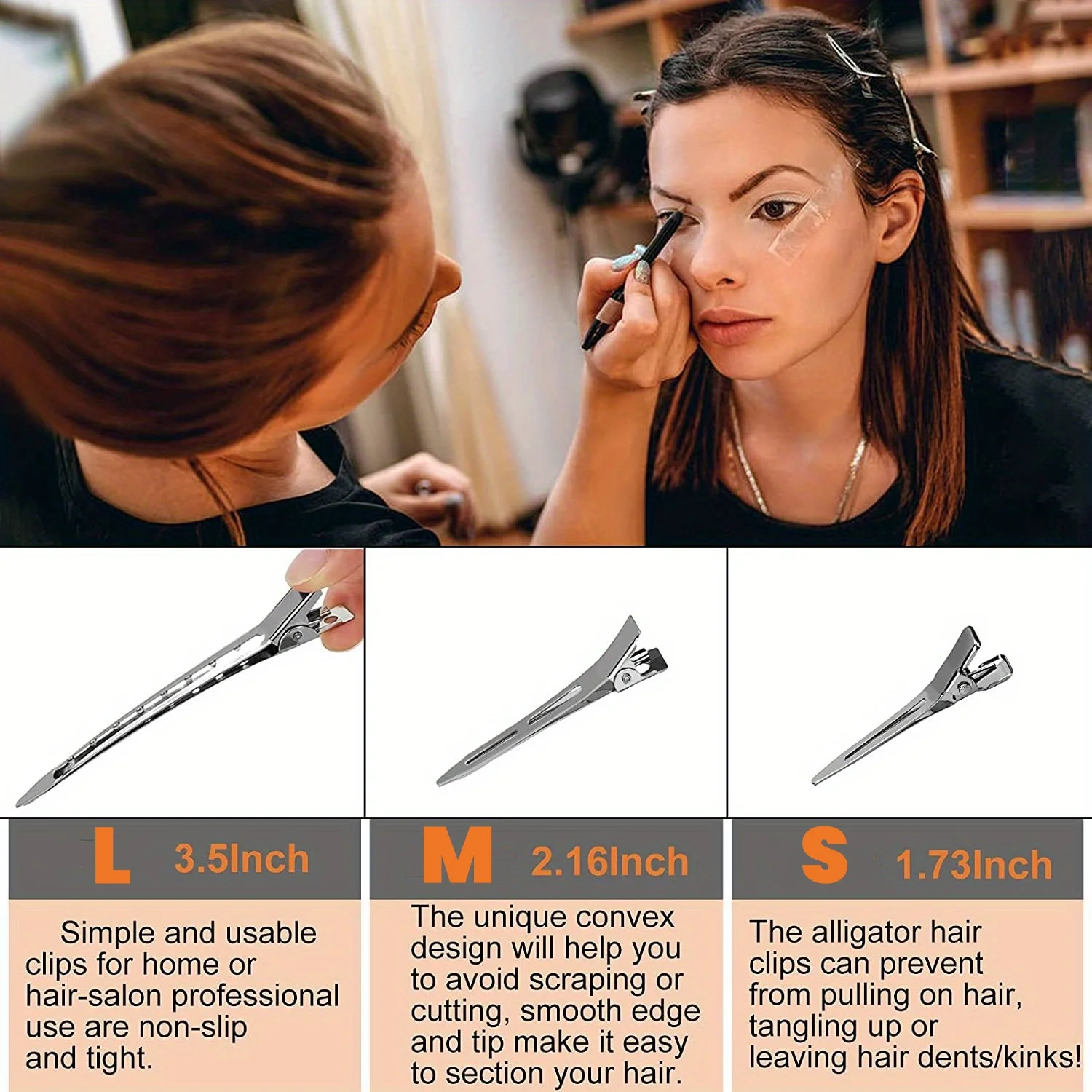20/100 قطعة تحديد المواقع مقاطع الشعر المعدنية بطة فواتير دبابيس الشعر للنساء أدوات التصميم الحلاق قص الشعر المشابك DIY تجعيد الشعر لصالون #6