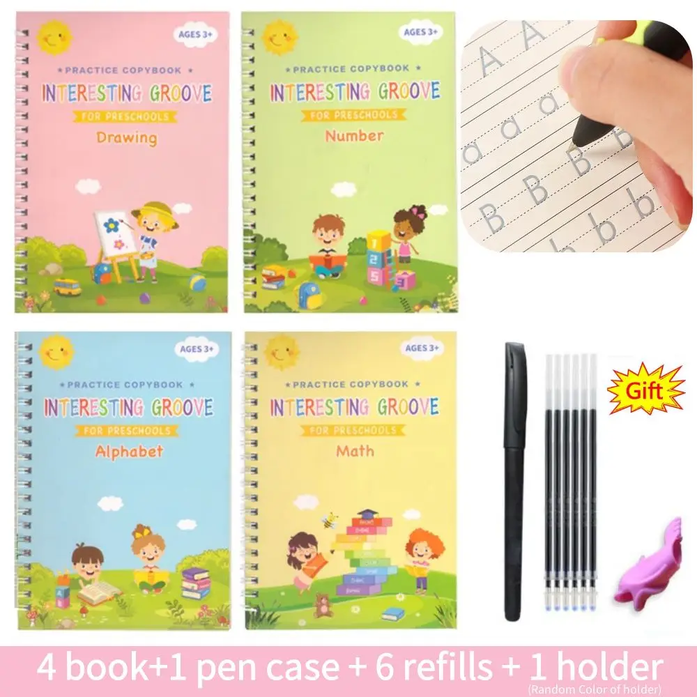 New Copybooks Children\'s Toy Writing Reusable Free Wiping English French Arabic Verison Option Writing Practice Copy Books Magic