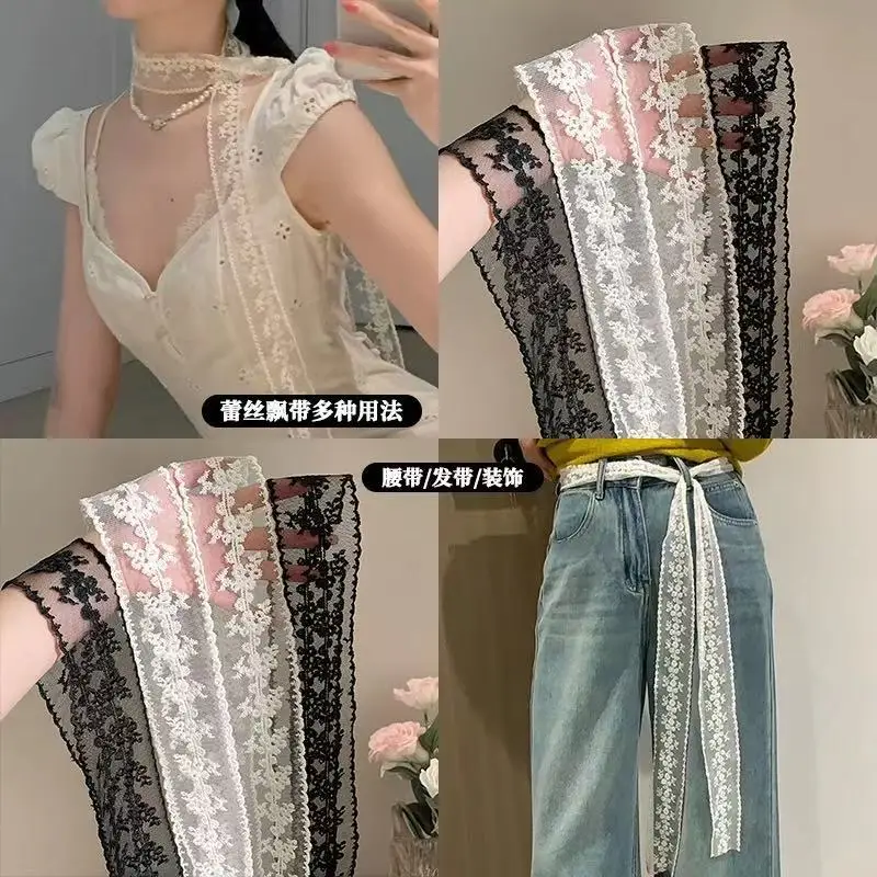 Lace Waist Scarf Women Versatile Belt for Dresses Pants Adjustable One Size Premium Quality Lightweight Elegant