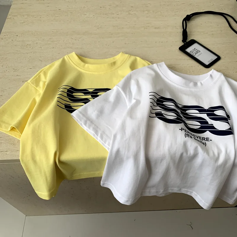 Children Clothes Boys Short-sleeved T-shirt Summer 2026 New Style Kids Versatile Printed Fashionable Kids Loose Trendy T-shirt