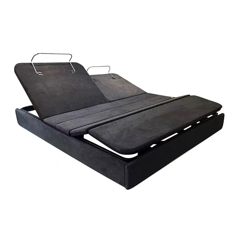 Adjustable Metal Bed Frame, Ergonomic Bed Frame Smart Bed Operated by Mobile Phone APP Wireless Remote Control