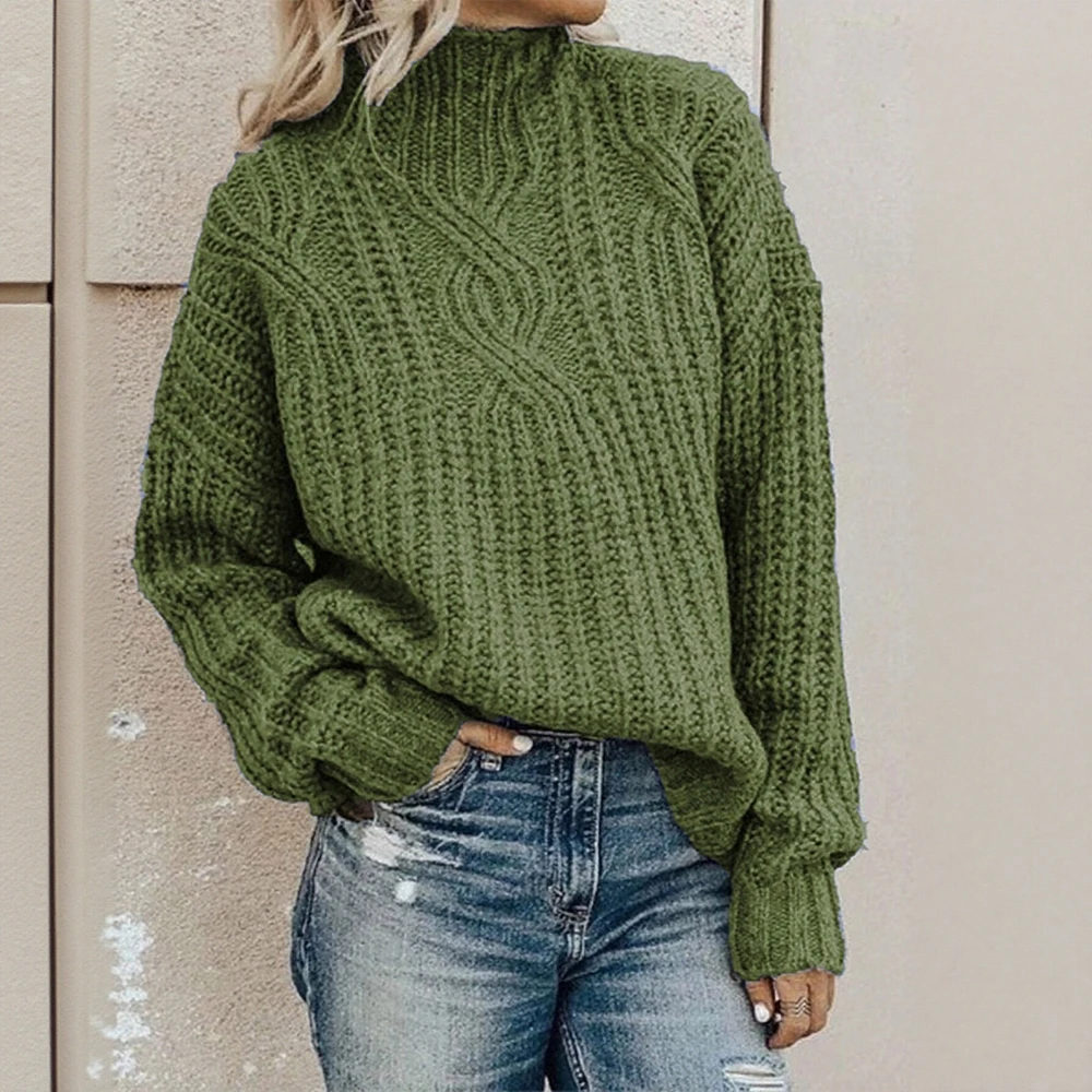 

Business Commute Style Long Sleeve Round Neck Sweater Fitted Design Straight Tube Sleeves No Decoration Required