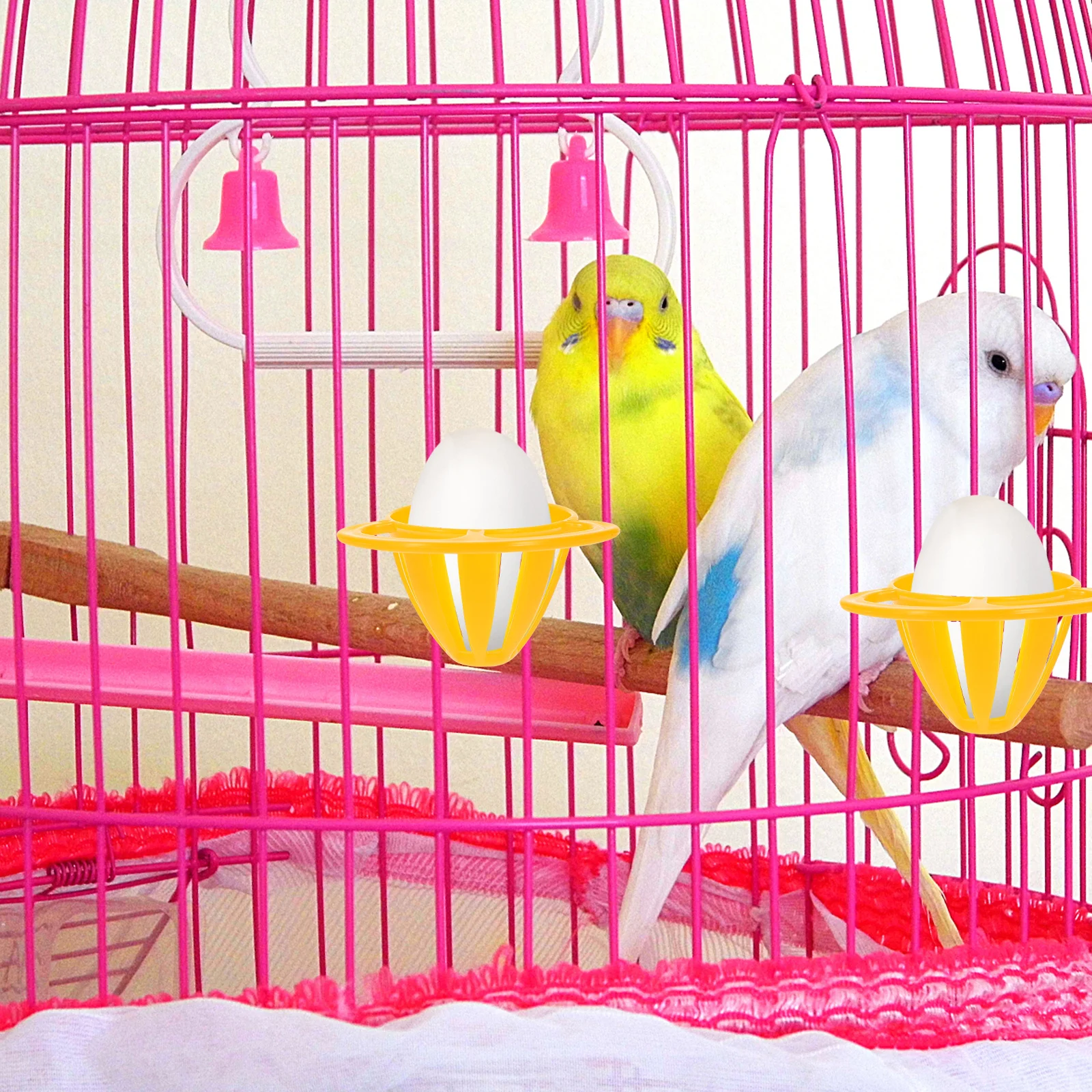

5Pcs Bird Vegetable Fruit Basket Parrot Cage Feeding Holder Durable Bird Food Bowl Small Cage Feeder Parrot Food Basket