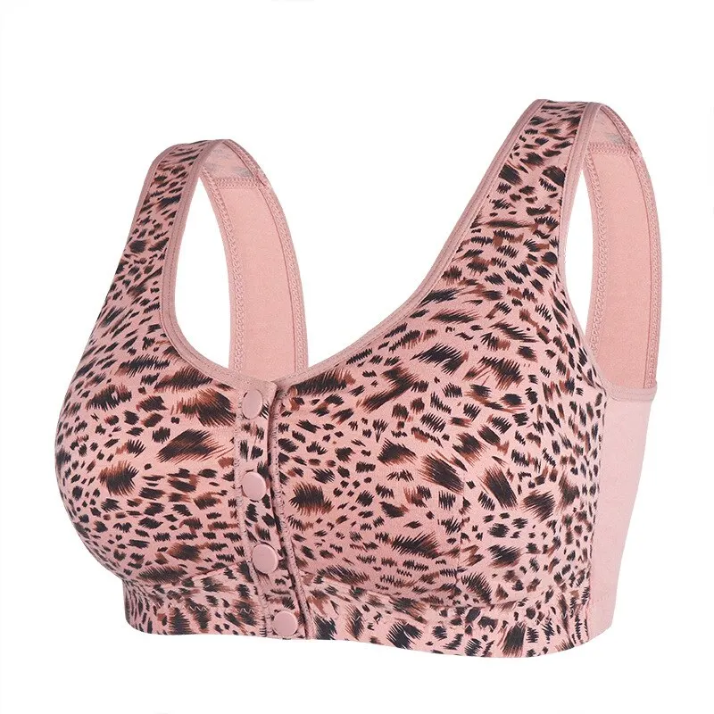 Women\'s Sleep Bra Leopard Print Underwear Seamless Bra U Back Beauty Comfortable Breathable Underwear Stretch Everyday Lingerie