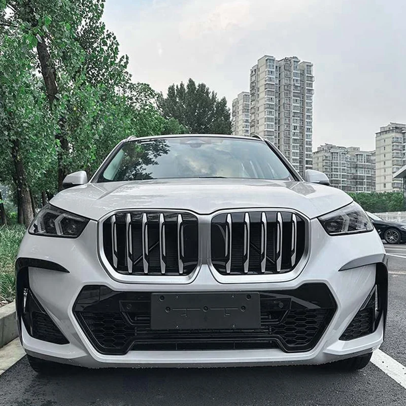 Car Front Bumper Splitter Spoiler Trim Fog Light Canard Accessories For BMW X1 U11 M Sport 2023+ Glossy Black Car Styling