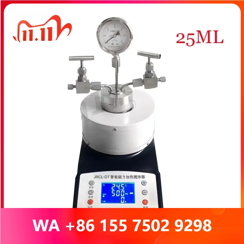 25ML High pressure temperature Autoclae Reactor with magnetic stirrer 10Mpa 304 Stainless Steel Reaction Kettle