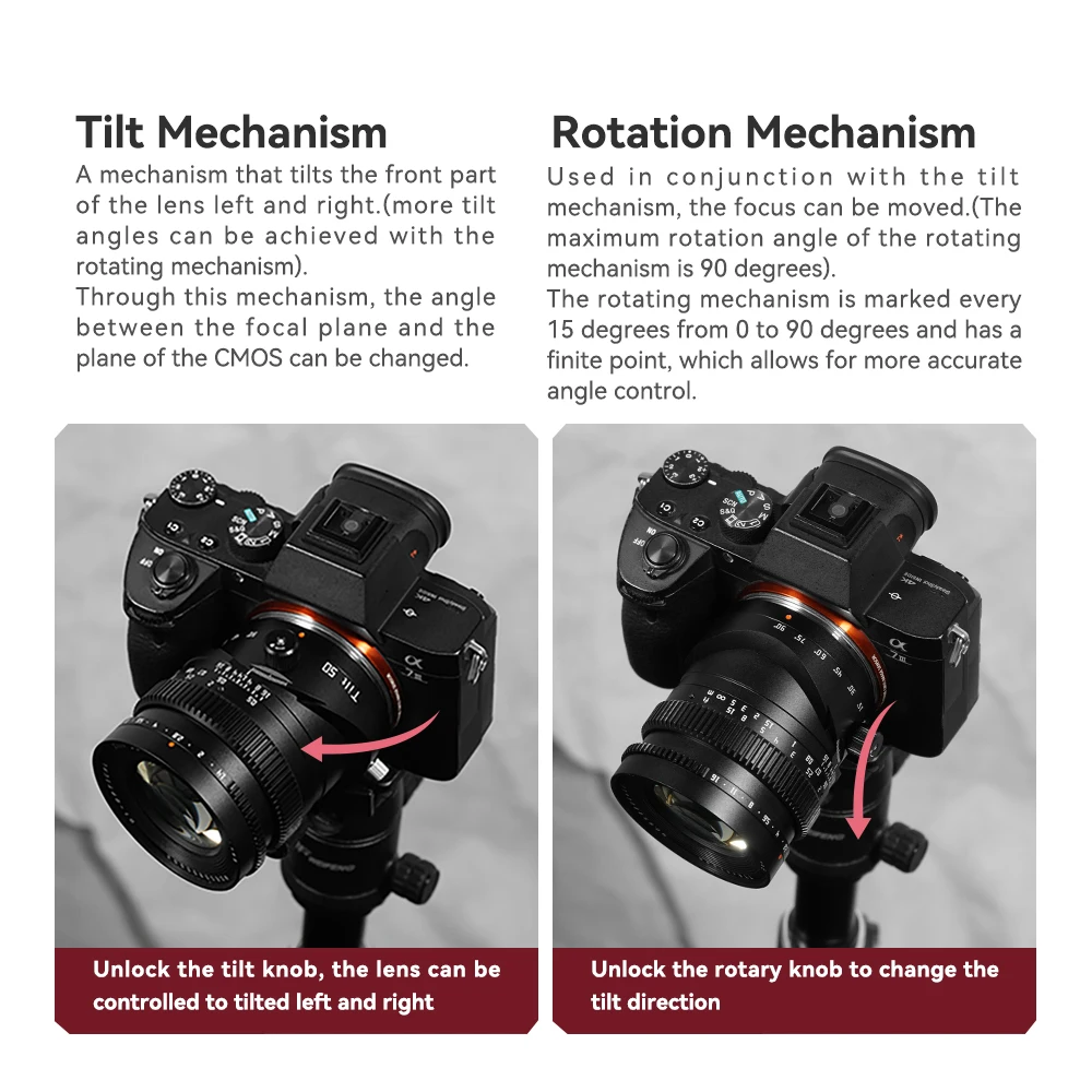 TTArtisan Tilt 50mm f1.4 Full Frame Manual Portrait Lens Compatible with Sony A7S A7R Panasonic S1 Sigma FP Mirrorless Camera