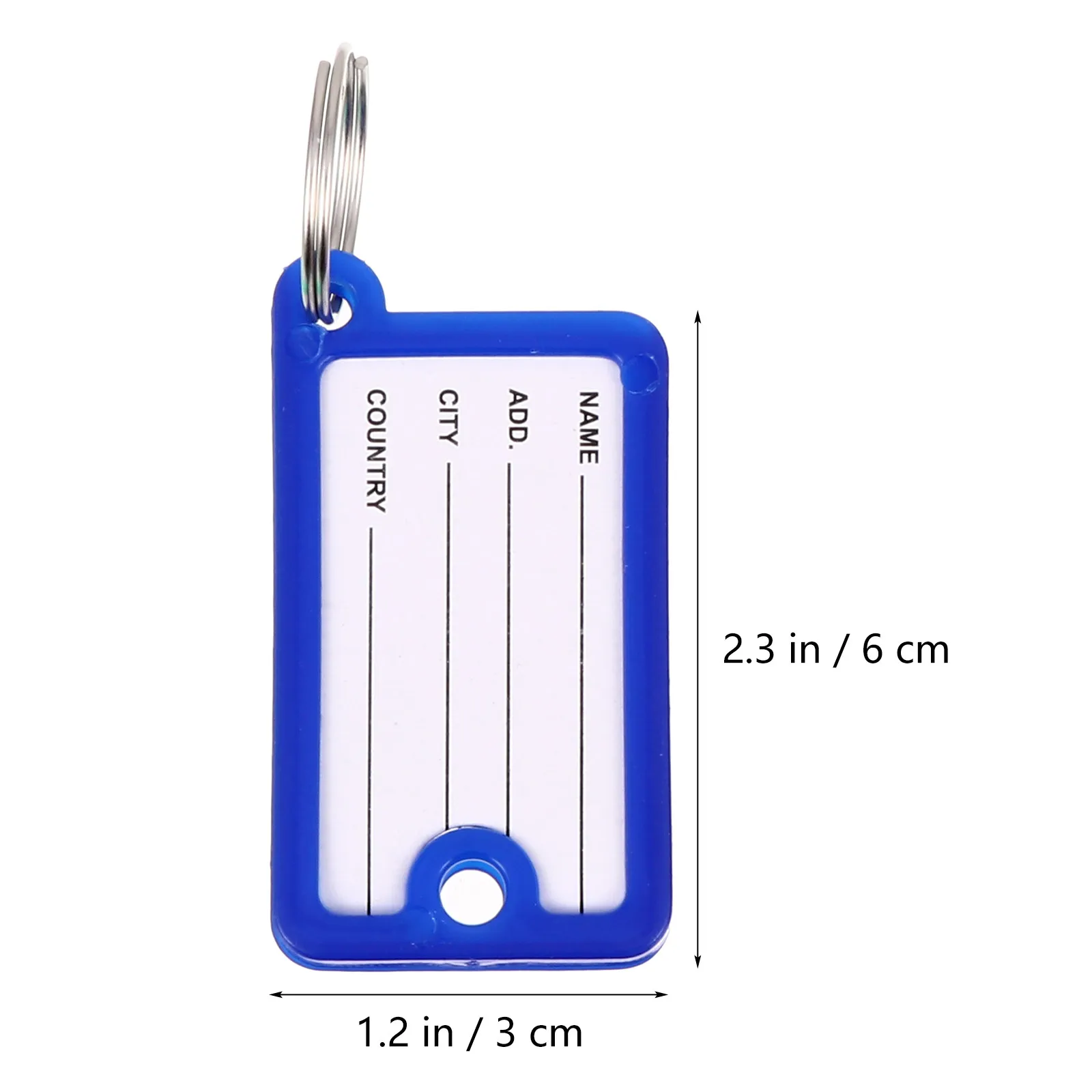 100Pcs Colorful Plastic Key Tags Strong Key Ring Labels for Naming Keys Luggage Id Cards Bags Name Holder Number Plates