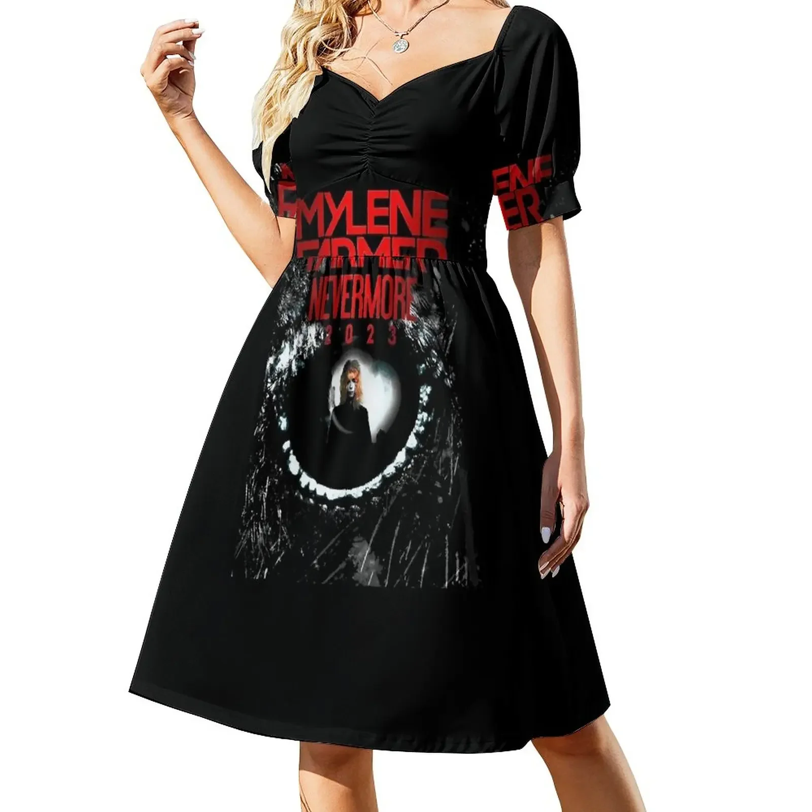 

mylene farmer nevermore, Mylene Farmer, Mylene Farmer 2023, mylène farmer 2022 Graphic Short-Sleeved Dress