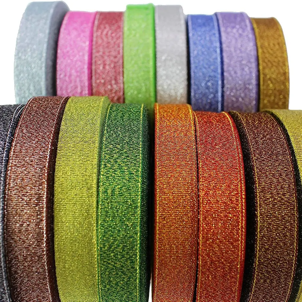 25 Yards Metallic Glitter Ribbon Double Face Satin Ribbons For Gift Wrapping Birthday Christmas Wedding Party Craft Decoration