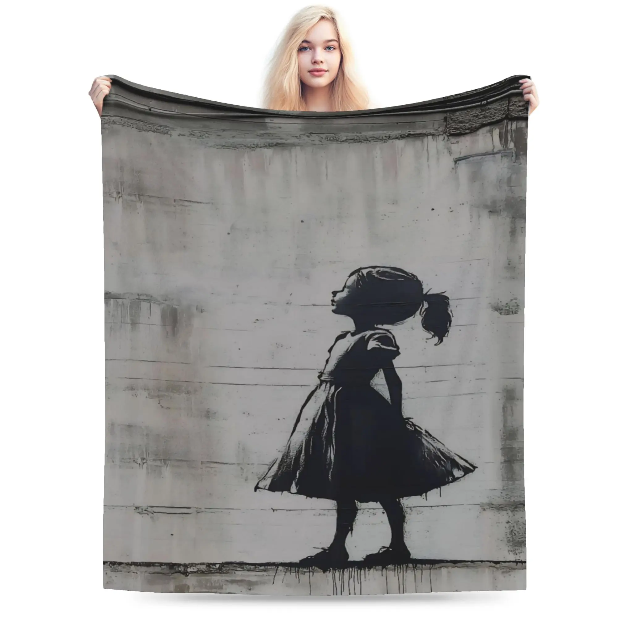 Banksys art Blanket Multi-size Warm Cozy Fluffy  Throw Blankets for Sofa Couch and Bed