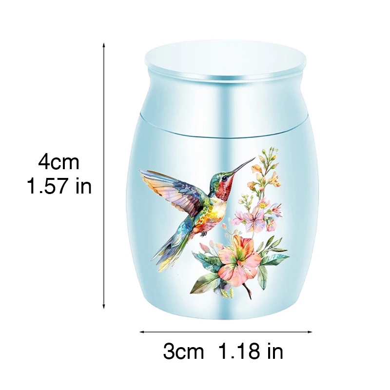 Small Urns for Human Ashes Hummingbird Urns Keepsake Urns for Human Ashes, Bird Flowers, Decorative Urns for Burial Funeral