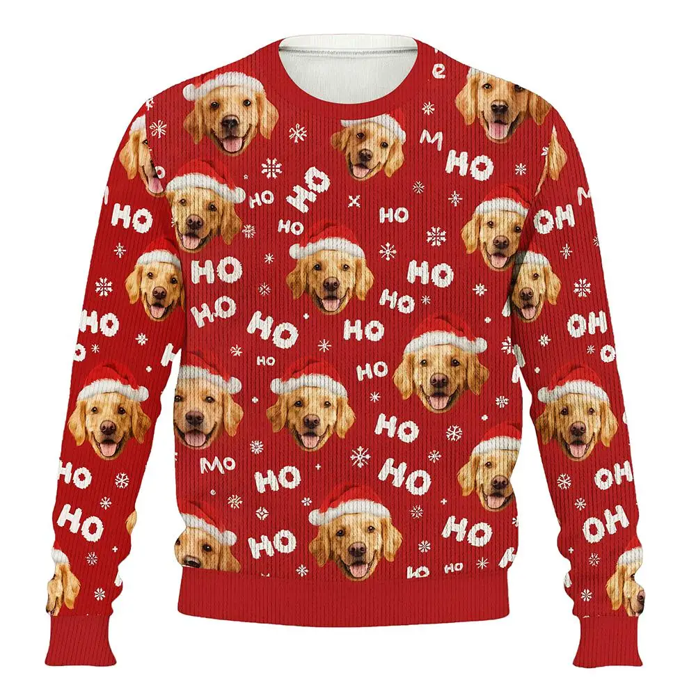 عيد الميلاد مضحك الحيوانات الأليفة صورة مخصصة سترة قبيحة شخصية DIY بها بنفسك عيد الميلاد البلوفرات ثلاثية الأبعاد مطبوعة منقوشة الرجال/النساء بلوزات فضفاضة