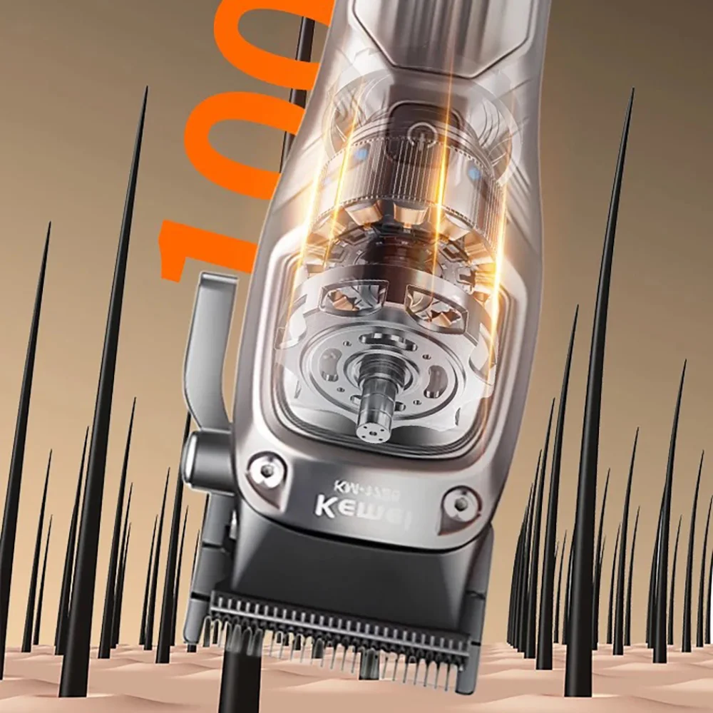 Kemei 1726 مقص الشعر المهنية اللاسلكي المتقلب DLC شفرة 10000 دورة في الدقيقة 12 واط المغناطيسي ناقلات موتور آلة قطع الشعر للرجال