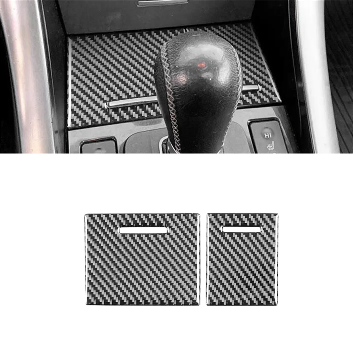 For TSX 2009-2014 LHD Carbon Fiber Center Console Storage Box Power Cover Trim Interior Accessories