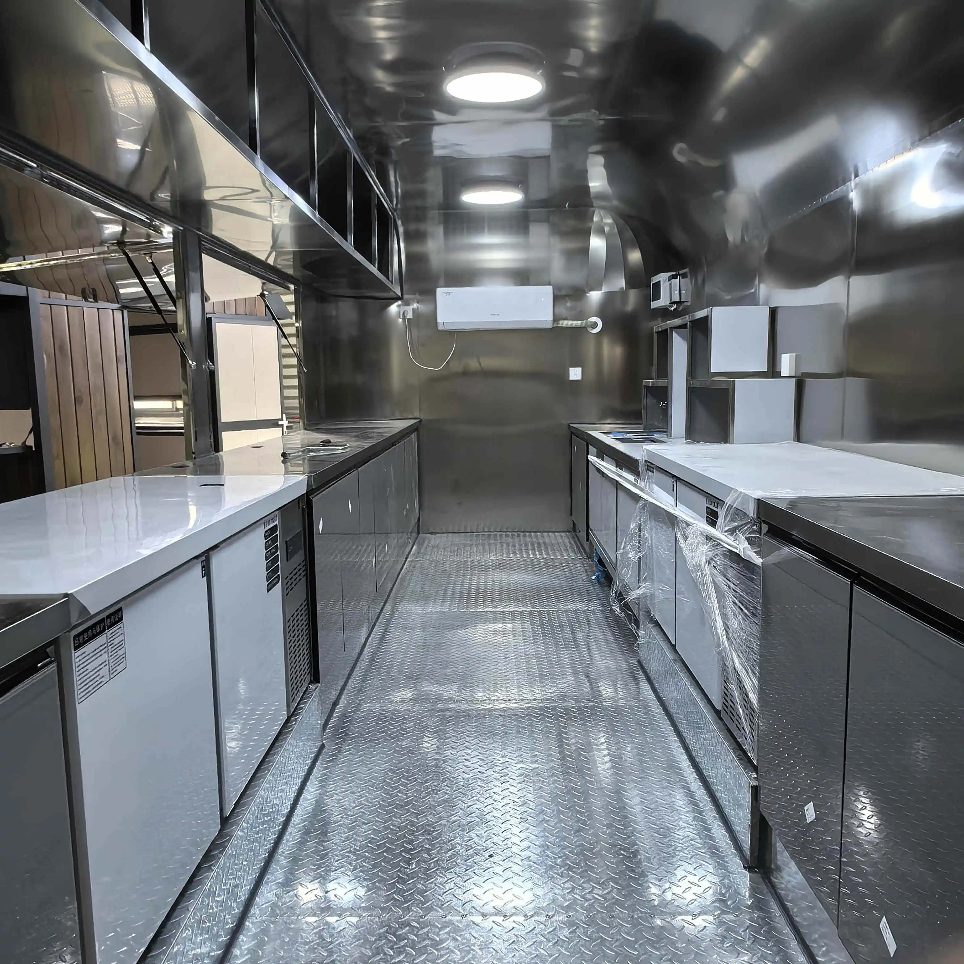 Mobile Stainless Steel Fast Food Cart Hot Dog Snack Trailer Coffee Truck Pizza Cart Outdoor Use Kitchen Equipment By Hummingbird