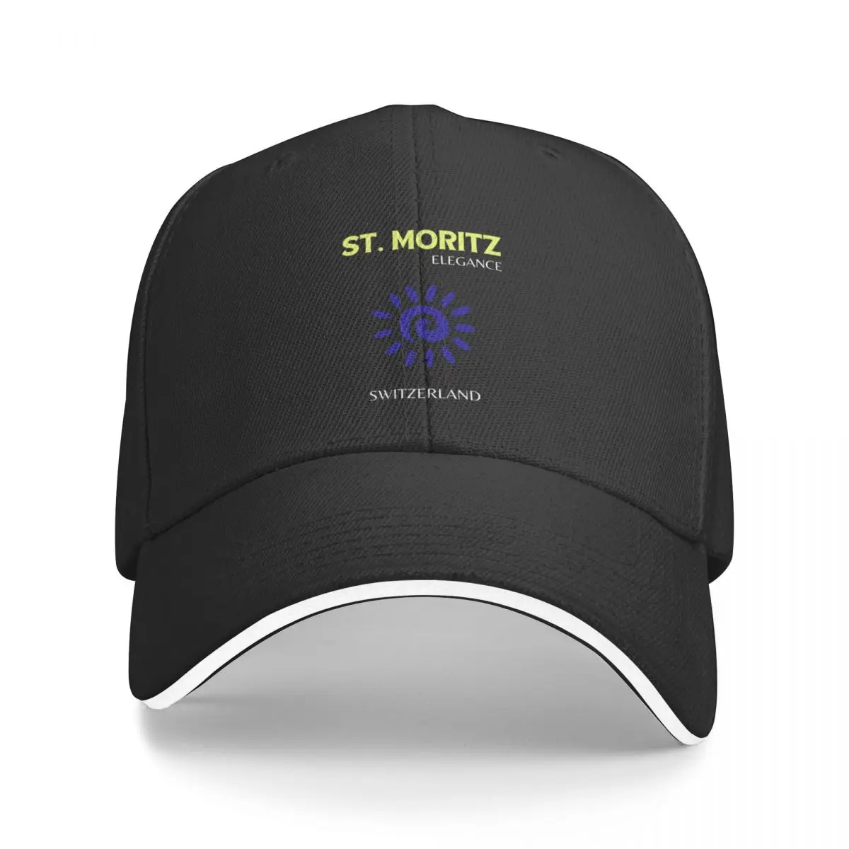 

St Moritz, Preppy, Travel Art, Pink, Blue Baseball Cap Cosplay Vintage hiking hat Women's Beach Men's