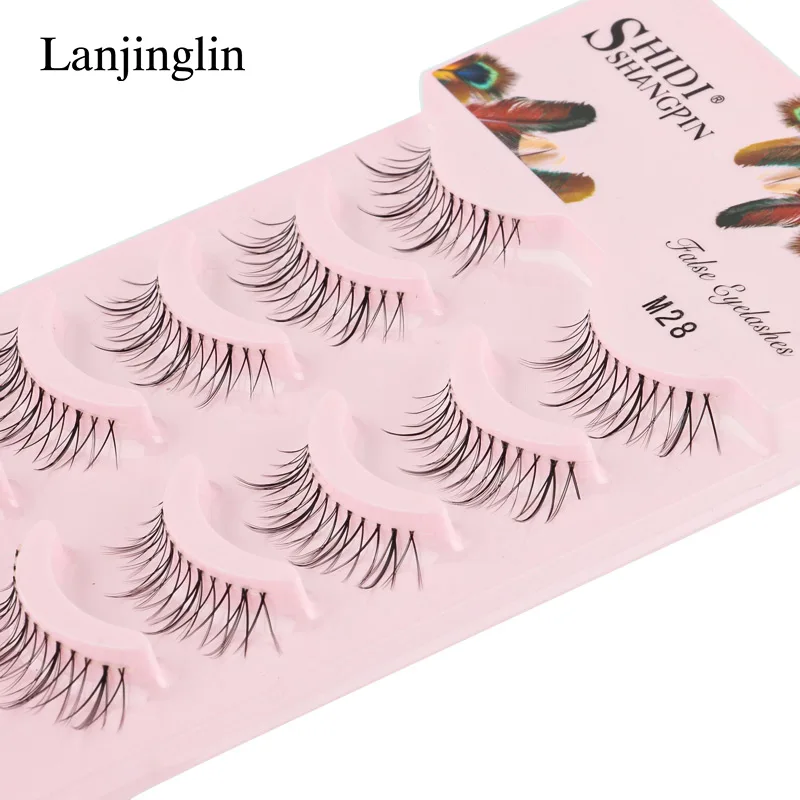 5 Paar 3D Natürliche Falsche Wimpern, Flauschige Weiche Cross-Manga-Wimpern, Natürliche Wimpernverlängerung für Make-up