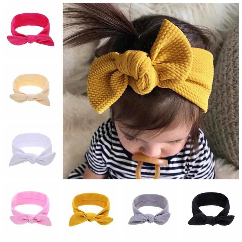 

New Soft Baby Bubble Texture Rabbit Ear Knot Headband Newborn Toddler Headdress Headwraps Children Headwear Girls Gifts