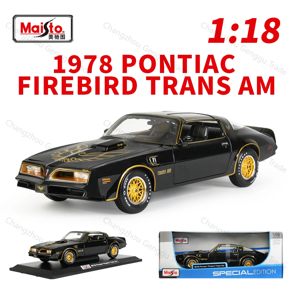 Maisto 1:18 1978 Pontiac Firebird Trans Am, Auto Deportivo, Vehículo de Metal Fundido a Presión, Modelo Coleccionable, Juguete