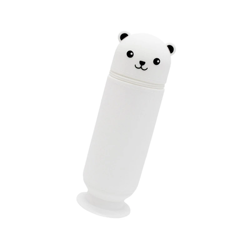 Lovely Animal Pencil Case Soft Silicone Pen Holder Telescopic Pen Case Cartoon Bear Pencil Holder Pencil Box