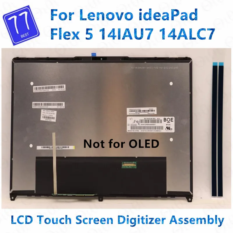 14 Inch Laptop LCD Touch Screen Display Replacement Assembly 2.2K For Lenovo IdeaPad Flex 5 14ALC7 82R9 Flex 5 14IAU7 82R7 82TA