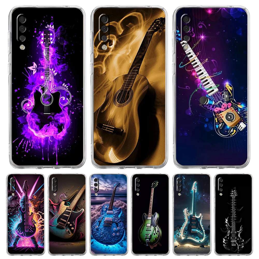 

Guitar Music Art Transparent Phone Case for Samsung Galaxy A12 A50 A52 A70 A40 A10 A20 A30 A02 A03S A04 Cover Silicone Shell Bag