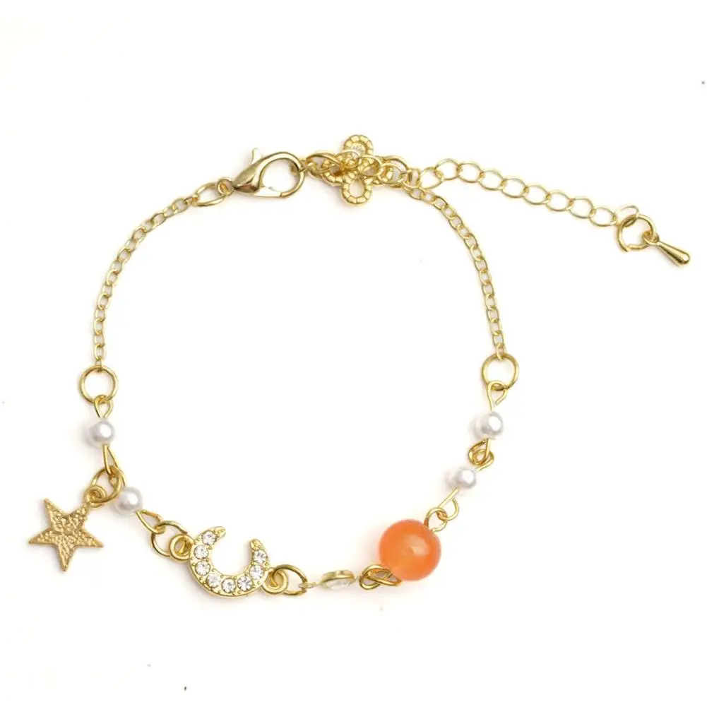 Star And Moon Imitation Zircon Pearl Bracelet Making Simple Fashion Niche High-endbracelet Celebrity Eras Internet Friendsh X8T1