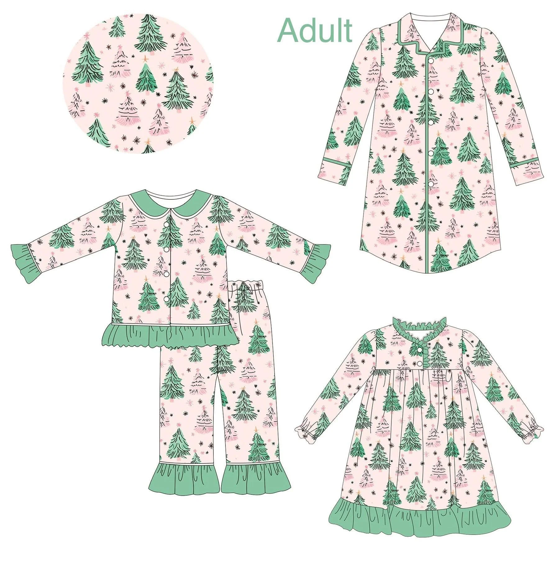 

Осенне-зимняя модная рождественская детская одежда для девочек, синие пижамы с принтом рождественской елки для маленьких девочек, семейные домашние пижамы