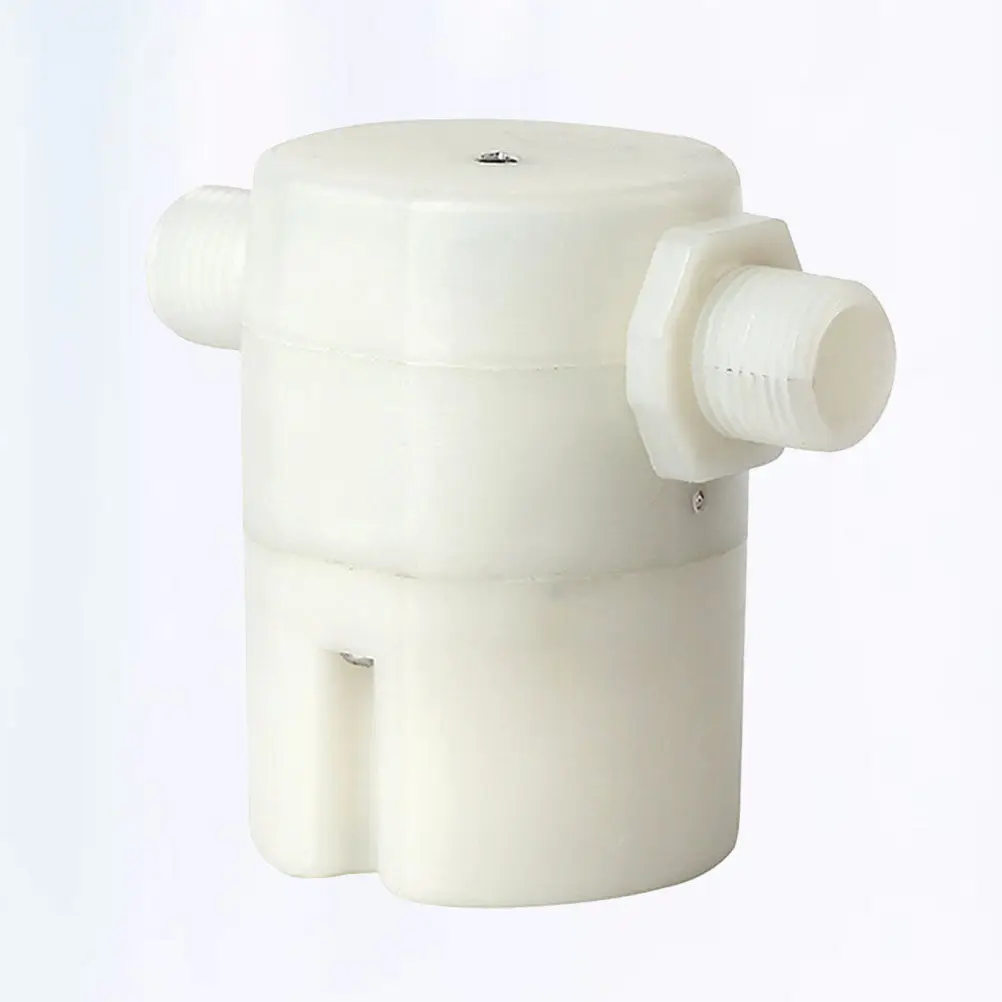 Side Inlet Float Valve Floating Ball Water Level Control Automatic Valve for Solar Water Tank Tower Pool White Durable Plastic