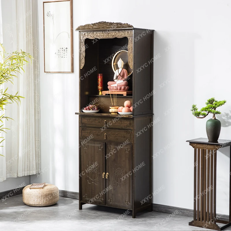 Buddha Shrine Altar Cabinet Home Living Room Buddha Statue Clothes Closet Altar Bodhisattva Worship Table Worship Table