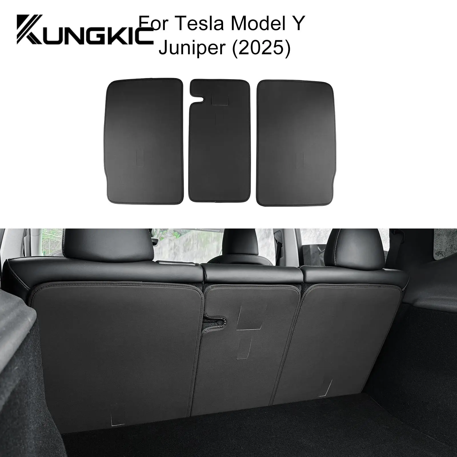

PU Leather for Tesla New Model Y Juniper 2025 2026-Up Rear Seat Back Protector Pad Trim Mats Backrest All Weather Anti-kick Pad