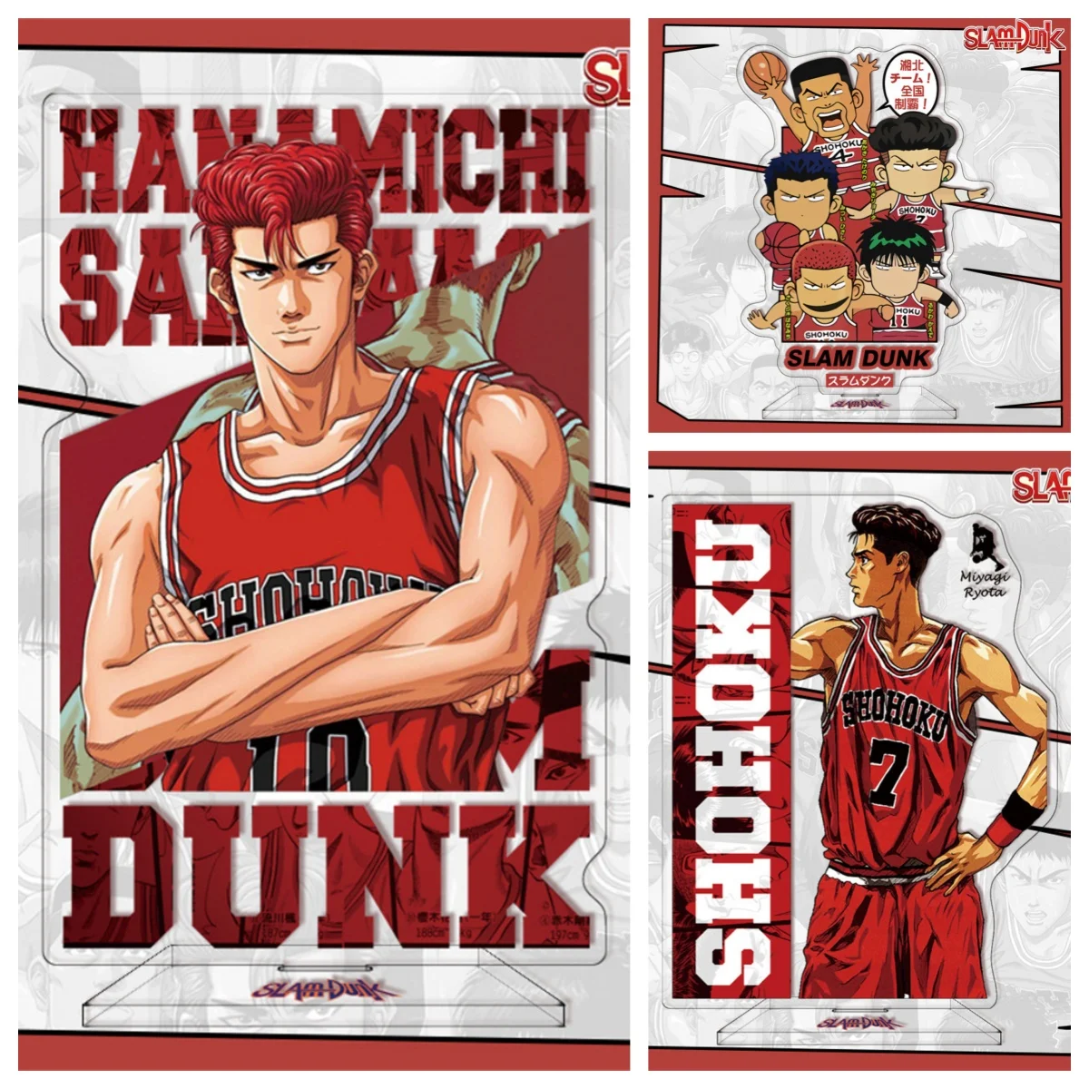 Hot 15cm Anime SLAM DUNK Stand Sakuragi Hanamichi Kaede Rukawa Key Chain Women Figure Model Plate Holder Key Ring Accesorio Gift