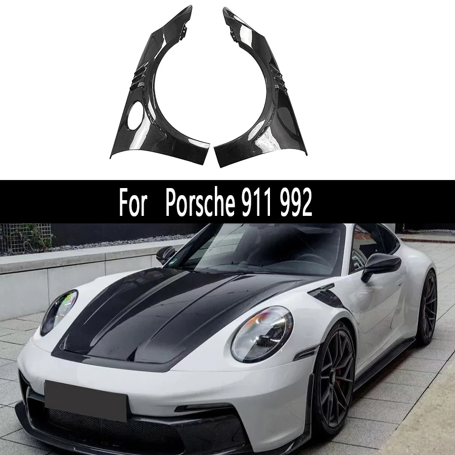 

For Porsche 911 992 GT3 style Dry Carbon Fiber Car Front Bumper Side Fender Air Vent Covers Trims Parts automotive parts