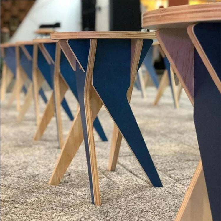 2 قطعة متعددة الوظائف الخشب الرقائقي مقعد خشبي صغير للأطفال الكبار مقعد مستدير غرفة المعيشة المنزل مقعد صغير أريكة مقعد خشبي كرسي