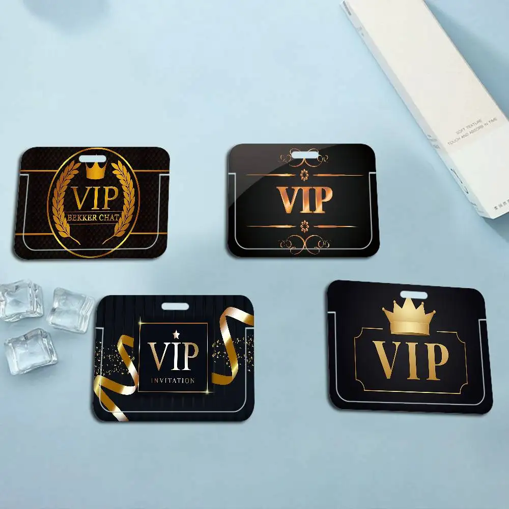 

Популярный роскошный VIP-держатель для бейджей с логотипом, 1 шт., с прозрачным окошком для защиты ID-карты, для офиса, школы, персонала, студентов