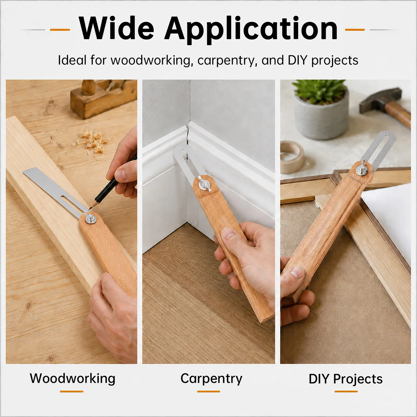 360 Degree Angle Ruler Marking Gauge Protractor Multi Sliding T Bevel Angle Finder for Carpenter Measuring Tool Wood Handle view 4