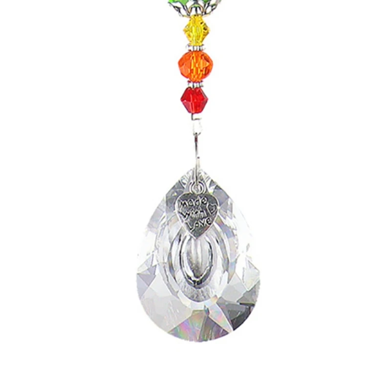 Colorful Heart Suncatchers Crystal Tree Life Pendant Rainbow Maker for Car